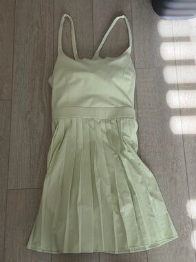 Light Green Pleated Sundress - Women